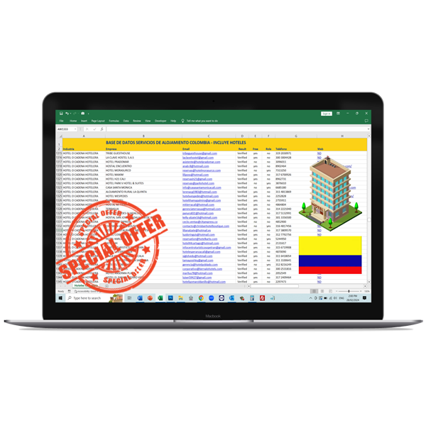 Base de Datos Servicios de Alojamiento Colombia 2026 – Incluye Hoteles